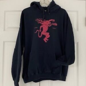 Fireball gargoyle graphic Black Hoodie XL